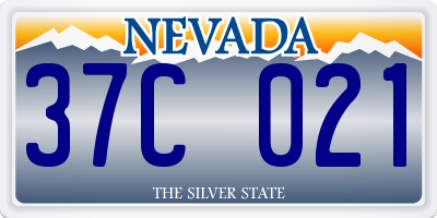 NV license plate 37C021