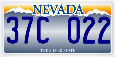 NV license plate 37C022
