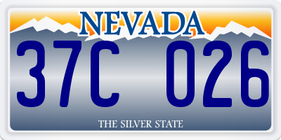 NV license plate 37C026