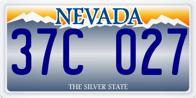 NV license plate 37C027