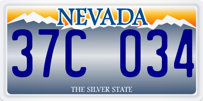 NV license plate 37C034