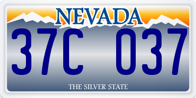 NV license plate 37C037