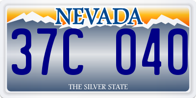 NV license plate 37C040
