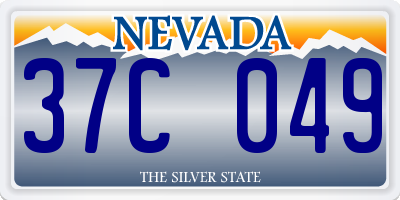 NV license plate 37C049