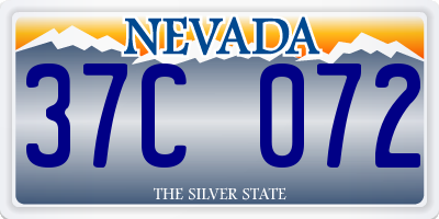 NV license plate 37C072