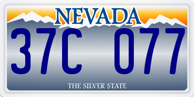 NV license plate 37C077