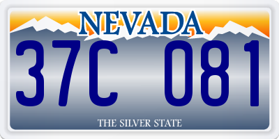 NV license plate 37C081