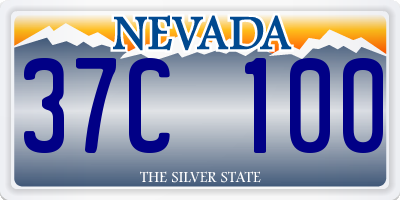NV license plate 37C100