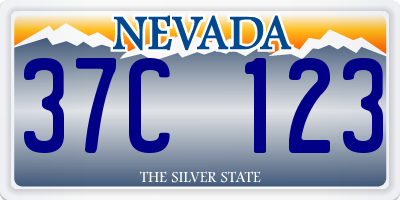NV license plate 37C123