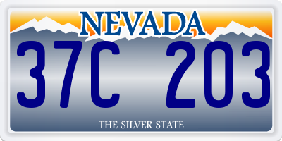 NV license plate 37C203