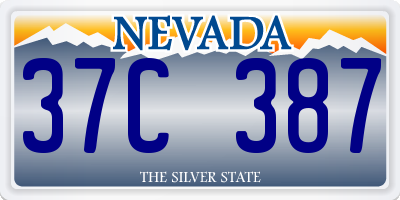 NV license plate 37C387
