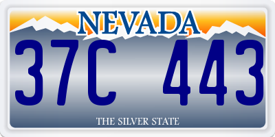 NV license plate 37C443
