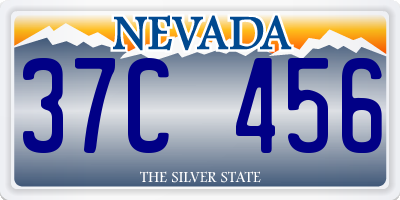 NV license plate 37C456