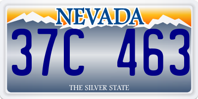 NV license plate 37C463