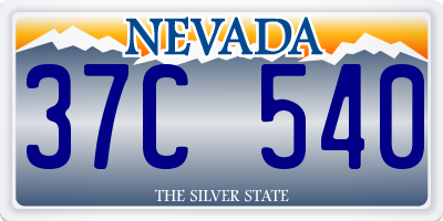 NV license plate 37C540