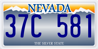 NV license plate 37C581