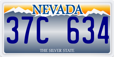 NV license plate 37C634