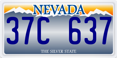 NV license plate 37C637