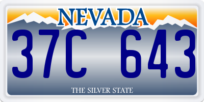 NV license plate 37C643