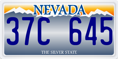 NV license plate 37C645