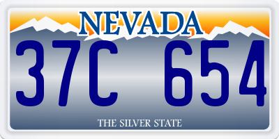 NV license plate 37C654