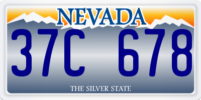 NV license plate 37C678