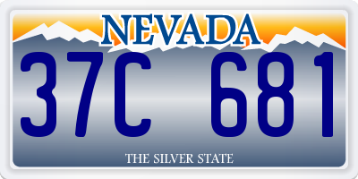 NV license plate 37C681