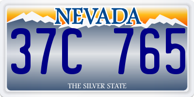 NV license plate 37C765
