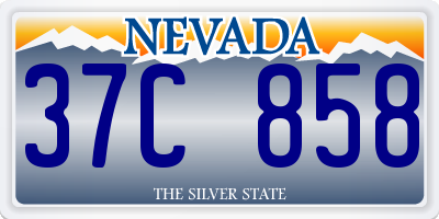 NV license plate 37C858