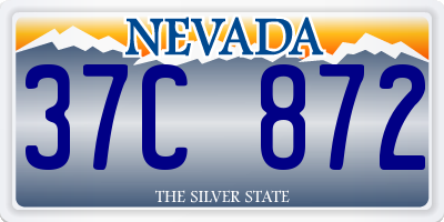 NV license plate 37C872