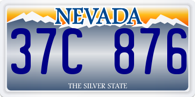 NV license plate 37C876