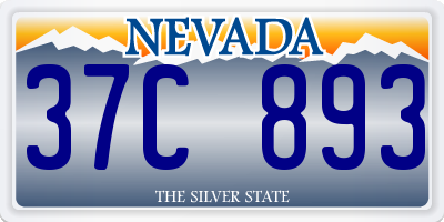 NV license plate 37C893