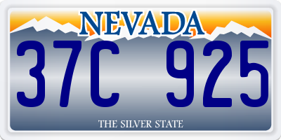 NV license plate 37C925