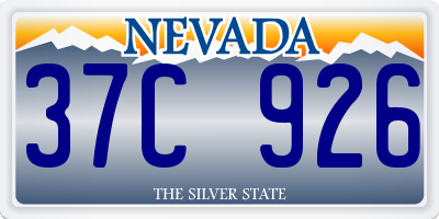 NV license plate 37C926