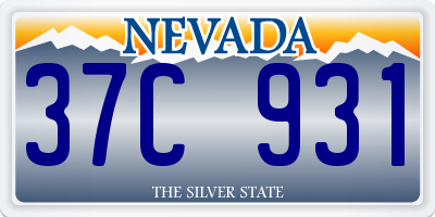 NV license plate 37C931