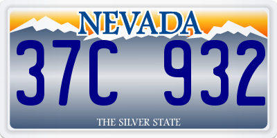 NV license plate 37C932