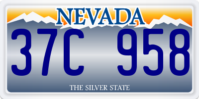 NV license plate 37C958