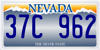 NV license plate 37C962