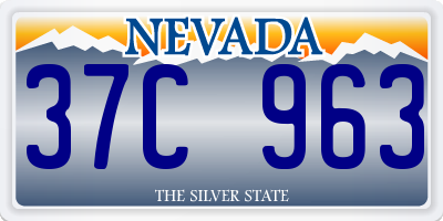 NV license plate 37C963