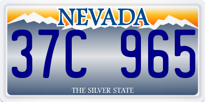 NV license plate 37C965