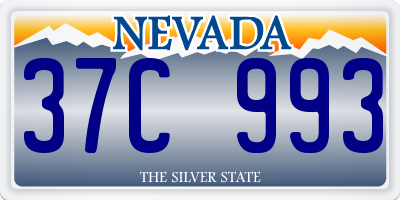NV license plate 37C993