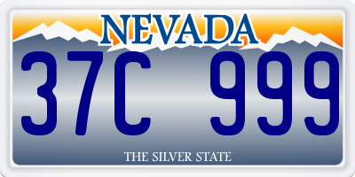 NV license plate 37C999