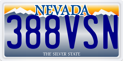 NV license plate 388VSN