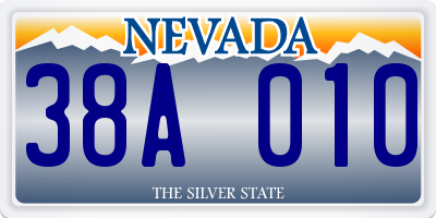 NV license plate 38A010