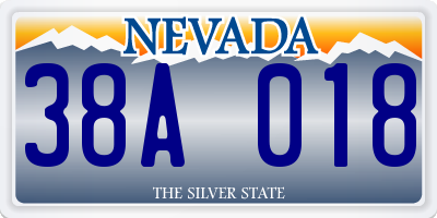 NV license plate 38A018