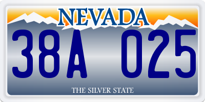 NV license plate 38A025