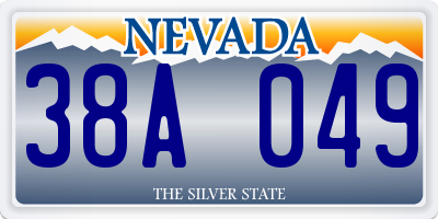 NV license plate 38A049