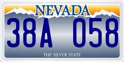 NV license plate 38A058