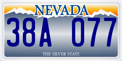 NV license plate 38A077