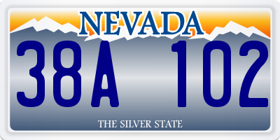 NV license plate 38A102